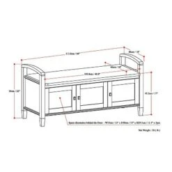 44" Norfolk Solid Wood Entryway Storage Bench - WyndenHall Rustic Natural Aged Brown -Ottomans Official Shop unnamed file 1075