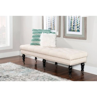 62" Isabelle Bench - Linon Natural 7 62" Isabelle Bench - Linon Natural - Image 5