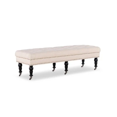 62" Isabelle Bench - Linon Natural 10 62" Isabelle Bench - Linon Natural - Image 8