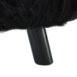 Faux Fur Foot Stool - Linon Black -Ottomans Official Shop unnamed file 110