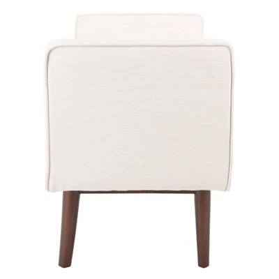 Henri Mid-Century Bench - Safavieh Cream/walnut 5 Henri Mid-Century Bench - Safavieh Cream/walnut - Image 3