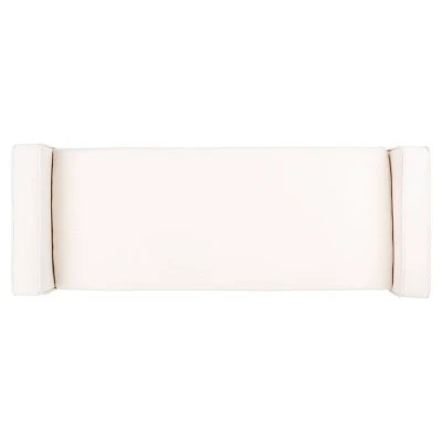 Henri Mid-Century Bench - Safavieh Cream/walnut 6 Henri Mid-Century Bench - Safavieh Cream/walnut - Image 4