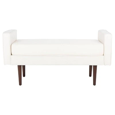 Henri Mid-Century Bench - Safavieh Cream/walnut 10 Henri Mid-Century Bench - Safavieh Cream/walnut - Image 8