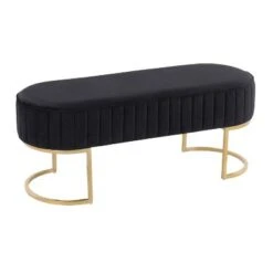 41" Demi Glam Pleated Bench - LumiSource Gold/black 18 41" Demi Glam Pleated Bench - LumiSource Gold/black -Ottomans Official Shop unnamed file 1117
