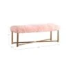 Faux Fur Rectangle Bench - Pink - HomePop