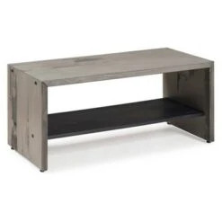 42" Two-Tone Rustic Farmhouse Entryway Bench with Shelf - Saracina Home Gray -Ottomans Official Shop unnamed file 1147