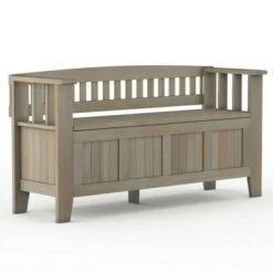 Normandy Solid Wood Entryway Storage Bench - Wyndenhall Distressed Gray -Ottomans Official Shop unnamed file 1167