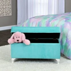 Kids' Diva Decorative Storage Bench - HomePop Aqua -Ottomans Official Shop unnamed file 1172