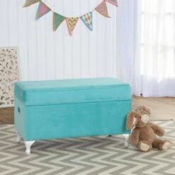 Kids' Diva Decorative Storage Bench - HomePop Aqua -Ottomans Official Shop unnamed file 1173