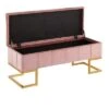 41" Midas Glam Storage Bench - LumiSource Steel/velvet Gold/white