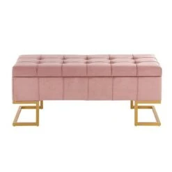 41" Midas Glam Storage Bench - LumiSource Steel/velvet Gold/white 18 41" Midas Glam Storage Bench - LumiSource Steel/velvet Gold/white -Ottomans Official Shop unnamed file 1182