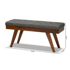 Alona Medium Wood Dining Bench Gray - Baxton Studio -Ottomans Official Shop unnamed file 1259
