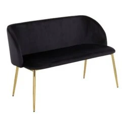 46" Fran Glam Bench - LumiSource Steel/velvet Gold/black -Ottomans Official Shop unnamed file 1352