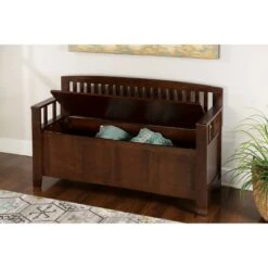 Cynthia Storage Bench - Linon Walnut -Ottomans Official Shop unnamed file 1362