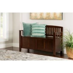Cynthia Storage Bench - Linon Walnut -Ottomans Official Shop unnamed file 1363