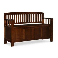 Cynthia Storage Bench - Linon Walnut -Ottomans Official Shop unnamed file 1367
