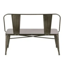 Oregon Industrial Metal Dining Entryway Bench- LumiSource Silver -Ottomans Official Shop unnamed file 1371