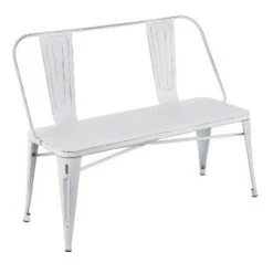 Oregon Industrial Metal Dining Entryway Bench- LumiSource Silver -Ottomans Official Shop unnamed file 1378