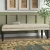 Upholstered Bed Bench with Nailhead Trim Linen - HomeFare -Ottomans Official Shop unnamed file 1379