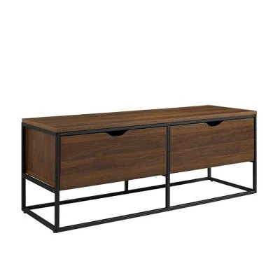 Modern 47.75" 2 Drawer Entry Storage Bench - Saracina Home Dark Walnut 9 Modern 47.75" 2 Drawer Entry Storage Bench - Saracina Home Dark Walnut - Image 7