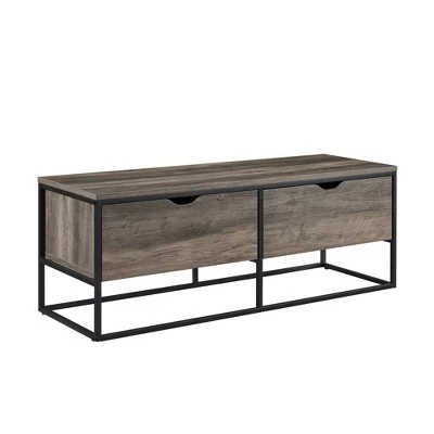 Modern 47.75" 2 Drawer Entry Storage Bench - Saracina Home Dark Walnut 10 Modern 47.75" 2 Drawer Entry Storage Bench - Saracina Home Dark Walnut - Image 8