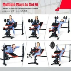 Costway Multi-function Adjustable Olympic Weight Bench W/Preacher Curl Home Gym Training -Ottomans Official Shop unnamed file 1424