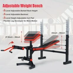 Costway Multi-function Adjustable Olympic Weight Bench W/Preacher Curl Home Gym Training -Ottomans Official Shop unnamed file 1427