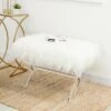 26" Faux Fur Upholstered Bench with Acrylic X Leg White - Glitzhome 2 26" Faux Fur Upholstered Bench with Acrylic X Leg White - Glitzhome -Ottomans Official Shop unnamed file 1436