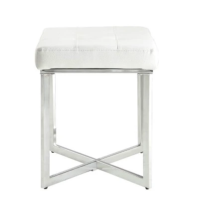 Julia Vanity Bench White/Chrome - Carolina Chair & Table 3 Julia Vanity Bench White/Chrome - Carolina Chair & Table