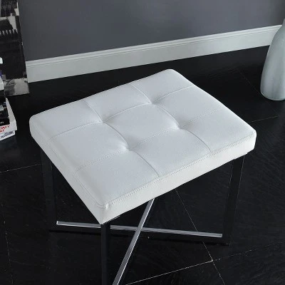 Julia Vanity Bench White/Chrome - Carolina Chair & Table 4 Julia Vanity Bench White/Chrome - Carolina Chair & Table - Image 2