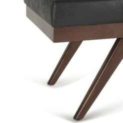 48" Nadine Mid Century Ottoman Bench Faux Air Leather - Wyndenhall Dark Gray Tweed Fabric -Ottomans Official Shop unnamed file 1456