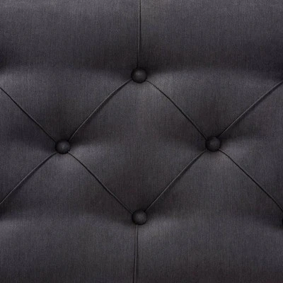 Linda Linen Fabric Upholstered Washed Wood Storage Bench - Baxton Studio Gray 5 Linda Linen Fabric Upholstered Washed Wood Storage Bench - Baxton Studio Gray - Image 3