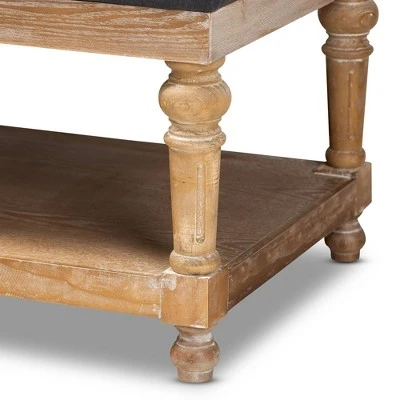 Linda Linen Fabric Upholstered Washed Wood Storage Bench - Baxton Studio Gray 6 Linda Linen Fabric Upholstered Washed Wood Storage Bench - Baxton Studio Gray - Image 4