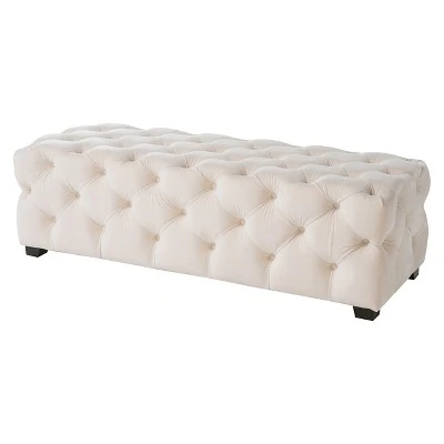 Piper Tufted Rectangular Ottoman Bench - Christopher Knight Home Light Gray 7 Piper Tufted Rectangular Ottoman Bench - Christopher Knight Home Light Gray - Image 6