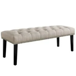 Diamond Button Tufted Upholstered Bed Bench - HomeFare Gray -Ottomans Official Shop unnamed file 1498