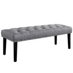 Diamond Button Tufted Upholstered Bed Bench - HomeFare Gray -Ottomans Official Shop unnamed file 1499
