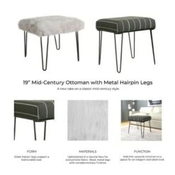 Faux Fur Gray Stool - HomePop -Ottomans Official Shop unnamed file 150