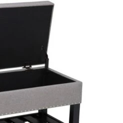 43" Riley Storage Ottoman Bench Dove Gray Linen Look Fabric - WyndenHall -Ottomans Official Shop unnamed file 1507