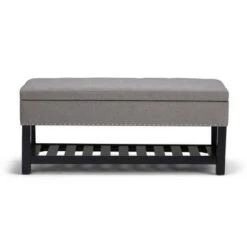 43" Riley Storage Ottoman Bench Dove Gray Linen Look Fabric - WyndenHall -Ottomans Official Shop unnamed file 1511