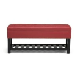 Riley Storage Ottoman Bench Faux Leather - WyndenHall Cream -Ottomans Official Shop unnamed file 1514