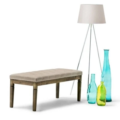 48" Hopewell Tufted Ottoman Bench - WyndenHall Natural Linen Look Fabric 3 48" Hopewell Tufted Ottoman Bench - WyndenHall Natural Linen Look Fabric