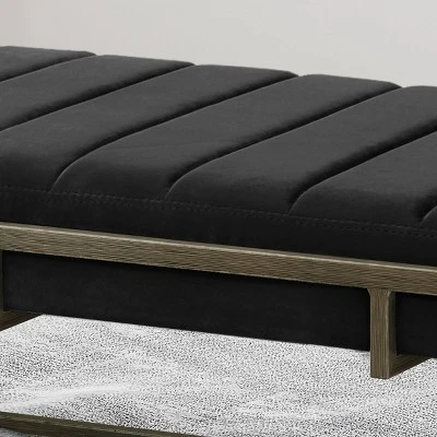 Magdalene Modern Velvet Ottoman Bench - Christopher Knight Home Black 5 Magdalene Modern Velvet Ottoman Bench - Christopher Knight Home Black - Image 3
