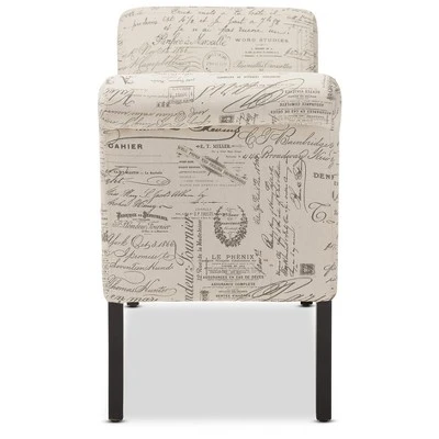 Avignon Script - Patterned French Laundry Fabric Storage Ottoman Bench - Baxton Studio 4 Avignon Script - Patterned French Laundry Fabric Storage Ottoman Bench - Baxton Studio - Image 2