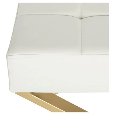 Badgley Ottoman White - Safavieh 4 Badgley Ottoman White - Safavieh - Image 2