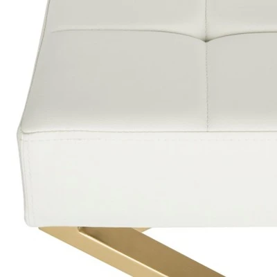 Badgley Ottoman White - Safavieh 5 Badgley Ottoman White - Safavieh - Image 3