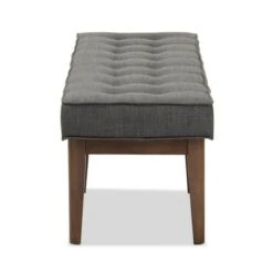 Lucca Mid Century Modern Walnut Wood Fabric Upholstered Button Tufted Bench Dark Gray - Baxton Studio 10 Lucca Mid Century Modern Walnut Wood Fabric Upholstered Button Tufted Bench Dark Gray - Baxton Studio -Ottomans Official Shop unnamed file 1620