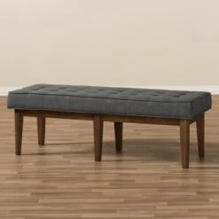 Lucca Mid Century Modern Walnut Wood Fabric Upholstered Button Tufted Bench Dark Gray - Baxton Studio 14 Lucca Mid Century Modern Walnut Wood Fabric Upholstered Button Tufted Bench Dark Gray - Baxton Studio -Ottomans Official Shop unnamed file 1624