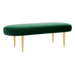 Corinne Velvet Oval Bench Emerald - Safavieh -Ottomans Official Shop unnamed file 1644