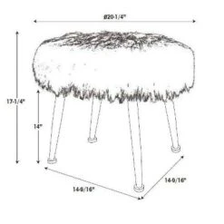 Arlo Faux Fur Stool - Linon Pink -Ottomans Official Shop unnamed file 165