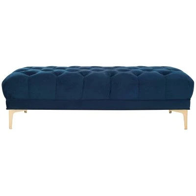 Zarya Tufted Rectangular Bench - Safavieh Gray 9 Zarya Tufted Rectangular Bench - Safavieh Gray - Image 7